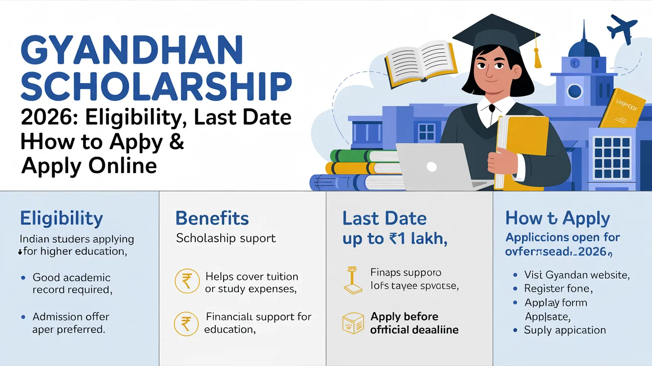GyanDhan Scholarship 2026: Eligibility, Benefits, Last Date & How to Apply Online