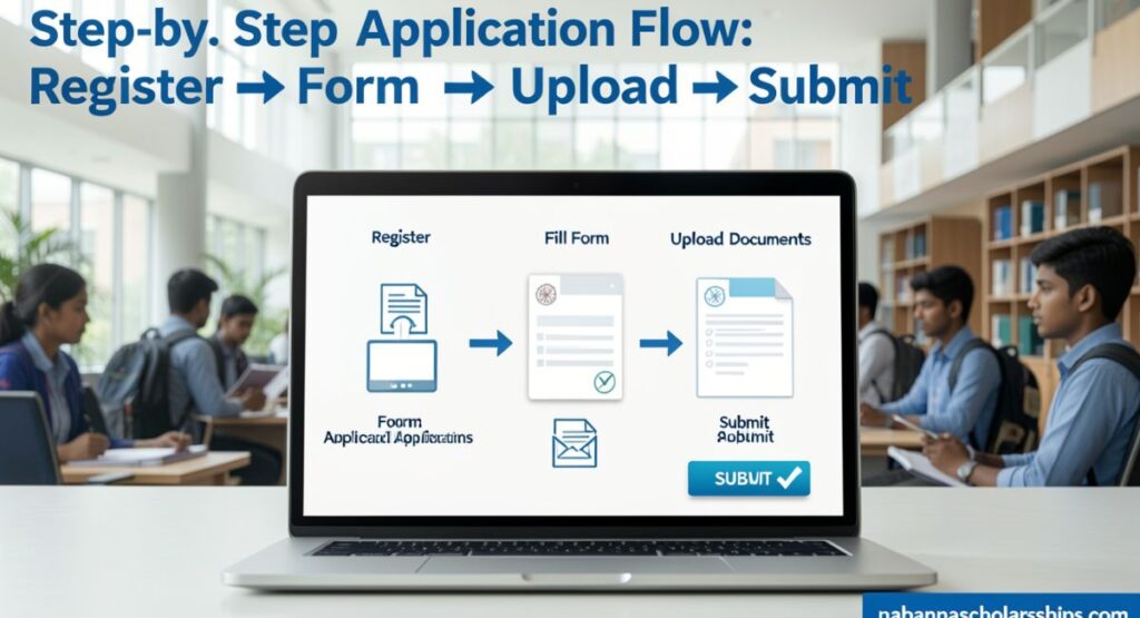 Step-by-Step Application Flow (Register → Form → Upload → Submit)