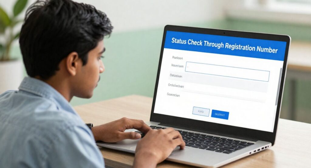 Status Check Through Registration Number